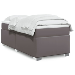 vidaXL Boxspring met matras kunstleer grijs 90x190 cm