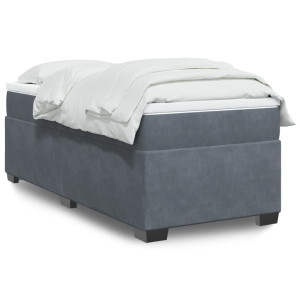 vidaXL Boxspring met matras fluweel donkergrijs 80x200 cm