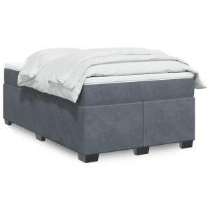 vidaXL Boxspring met matras fluweel donkergrijs 120x190 cm