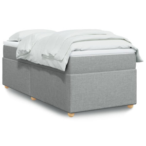vidaXL Boxspring met matras stof lichtgrijs 80x200 cm