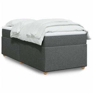 vidaXL Boxspring met matras stof donkergrijs 80x200 cm