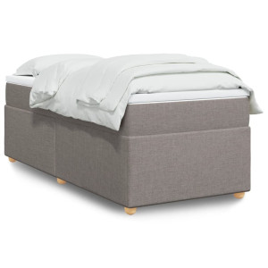 vidaXL Boxspring met matras stof taupe 80x200 cm