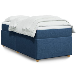 vidaXL Boxspring met matras stof blauw 80x200 cm