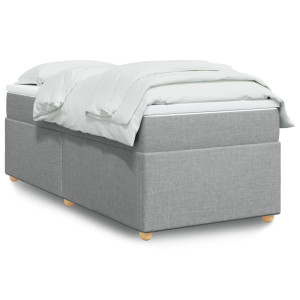 vidaXL Boxspring met matras stof lichtgrijs 90x190 cm