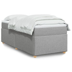 vidaXL Boxspring met matras stof lichtgrijs 90x200 cm
