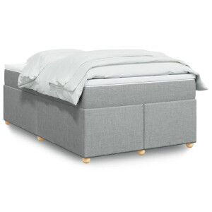 vidaXL Boxspring met matras stof lichtgrijs 120x190 cm