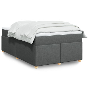 vidaXL Boxspring met matras stof donkergrijs 120x190 cm