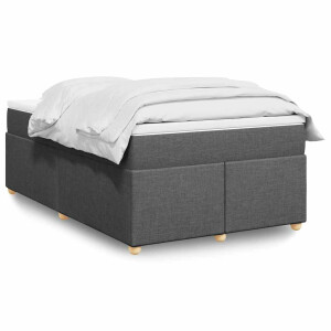 vidaXL Boxspring met matras stof donkergrijs 120x190 cm