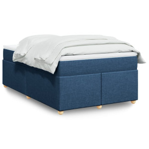 vidaXL Boxspring met matras stof blauw 120x190 cm