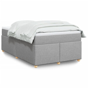 vidaXL Boxspring met matras stof lichtgrijs 120x200 cm