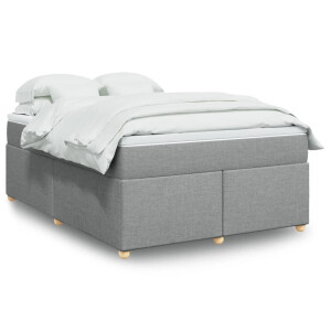 vidaXL Boxspring met matras stof lichtgrijs 140x190 cm