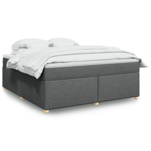 vidaXL Boxspring met matras stof donkergrijs 180x200 cm