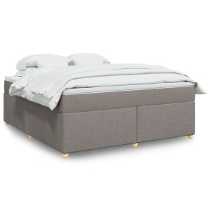 vidaXL Boxspring met matras stof taupe 180x200 cm