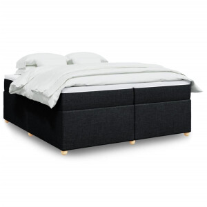 vidaXL Boxspring met matras stof zwart 200x200 cm