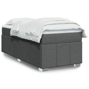 vidaXL Boxspring met matras stof donkergrijs 80x200 cm