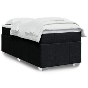 vidaXL Boxspring met matras stof zwart 90x190 cm