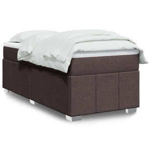 vidaXL Boxspring met matras stof donkerbruin 90x190 cm