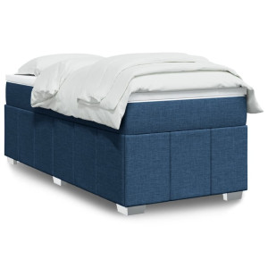 vidaXL Boxspring met matras stof blauw 90x190 cm