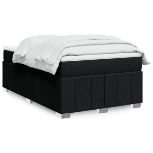 vidaXL Boxspring met matras stof zwart 120x190 cm