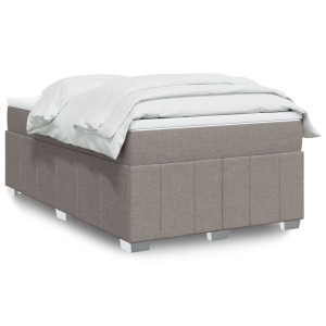 vidaXL Boxspring met matras stof taupe 120x200 cm