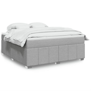 vidaXL Boxspring met matras stof lichtgrijs 180x200 cm