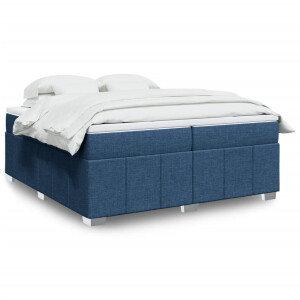 vidaXL Boxspring met matras stof blauw 200x200 cm