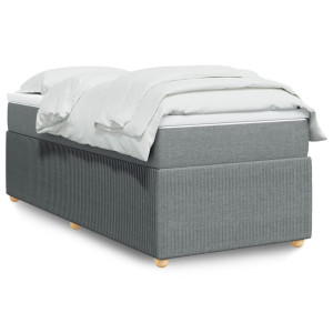 vidaXL Boxspring met matras stof lichtgrijs 90x190 cm