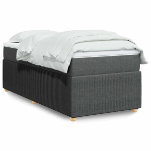 vidaXL Boxspring met matras stof donkergrijs 90x190 cm