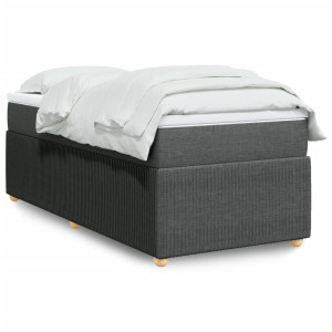 vidaXL Boxspring met matras stof donkergrijs 90x190 cm