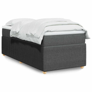 vidaXL Boxspring met matras stof donkergrijs 100x200 cm