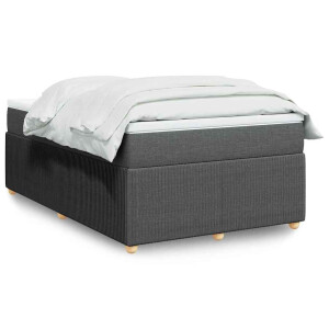 vidaXL Boxspring met matras stof donkergrijs 120x190 cm