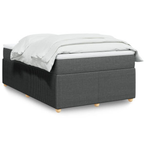 vidaXL Boxspring met matras stof donkergrijs 120x190 cm