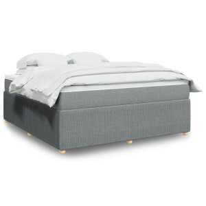 vidaXL Boxspring met matras stof lichtgrijs 180x200 cm