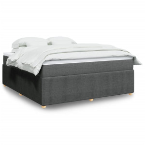 vidaXL Boxspring met matras stof donkergrijs 180x200 cm