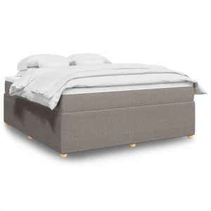 vidaXL Boxspring met matras stof taupe 180x200 cm