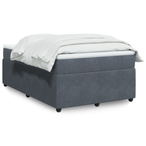 vidaXL Boxspring met matras fluweel donkergrijs 120x190 cm