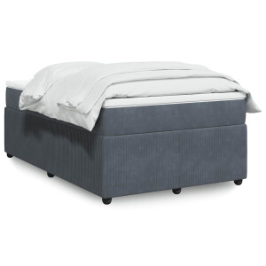 vidaXL Boxspring met matras fluweel donkergrijs 120x200 cm