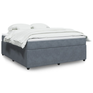vidaXL Boxspring met matras fluweel donkergrijs 180x200 cm
