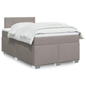 vidaXL Boxspring met matras stof taupe 120x190 cm