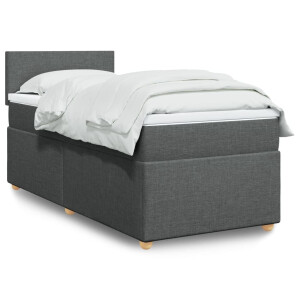 vidaXL Boxspring met matras stof donkergrijs 90x190 cm