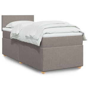 vidaXL Boxspring met matras stof taupe 90x190 cm