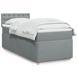 vidaXL Boxspring met matras stof lichtgrijs 90x190 cm