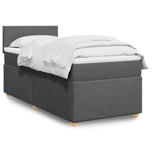 vidaXL Boxspring met matras stof donkergrijs 100x200 cm