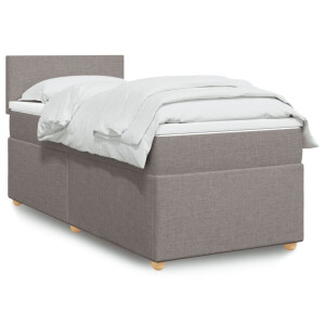 vidaXL Boxspring met matras stof taupe 100x200 cm