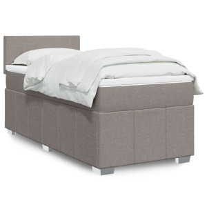 vidaXL Boxspring met matras stof taupe 90x190 cm