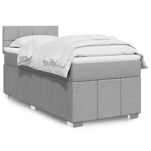 vidaXL Boxspring met matras stof lichtgrijs 90x190 cm