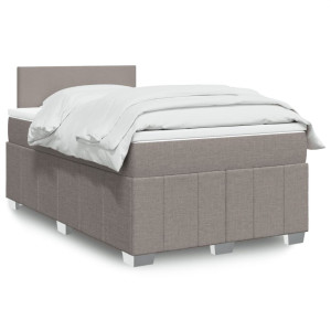 vidaXL Boxspring met matras stof taupe 120x190 cm