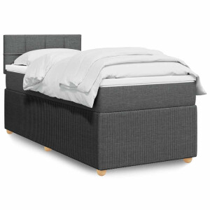 vidaXL Boxspring met matras stof donkergrijs 90x190 cm