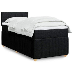 vidaXL Boxspring met matras stof zwart 90x190 cm