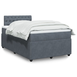 vidaXL Boxspring met matras fluweel donkergrijs 120x190 cm